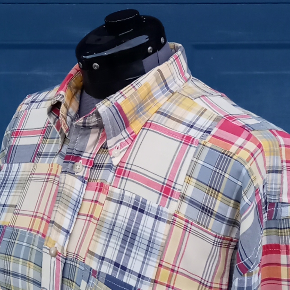 Faconnable Men's Patchwork Checks Button Down - image 2